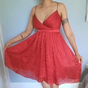 Burgundy silk cocktail midi dress size 8